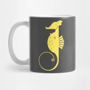 Yellow Seahorse, bright stylized hippocampus Mug